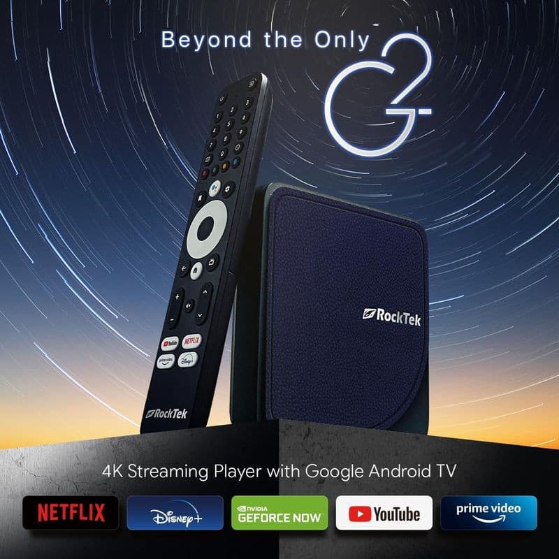 Frente de RockTek G2 S905X4 4GB/64GB Android 12 - Android TV