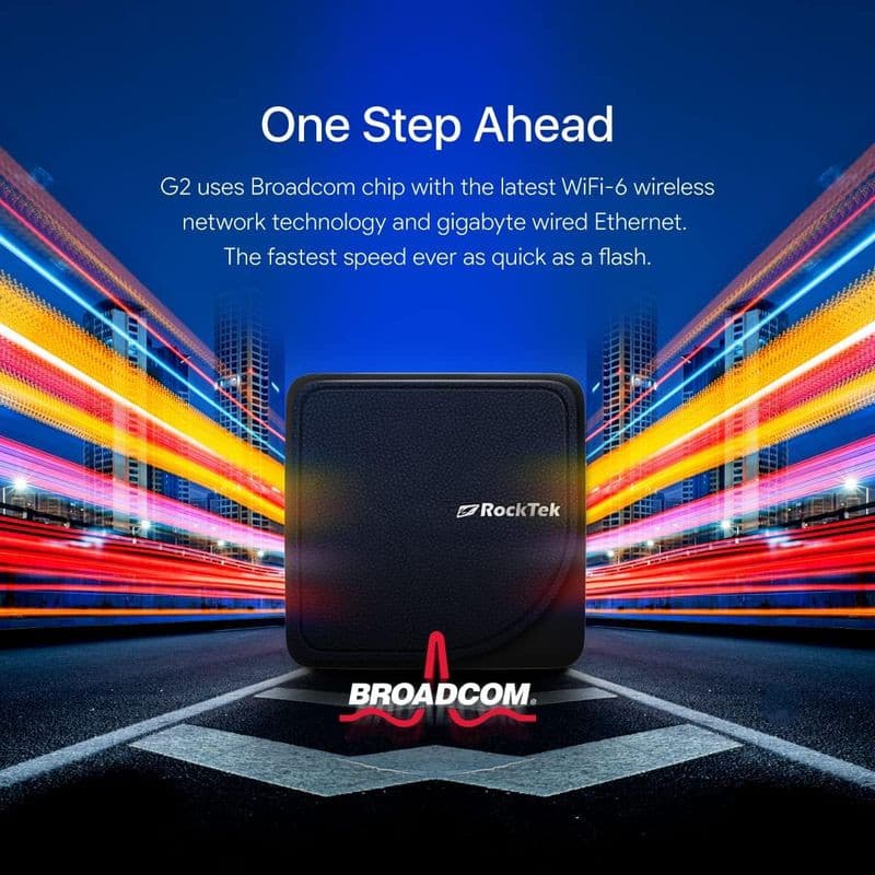 Conexão de RockTek G2 S905X4 4GB/64GB Android 12 - Android TV