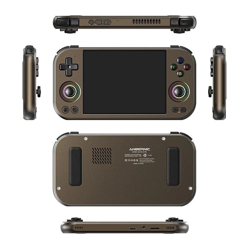 Consola Portátil Anbernic RG 477M 8GB/128GB Negro con pantalla central, cruceta, joystick doble, botones ABXY de colores, carcasa metálica y altavoces