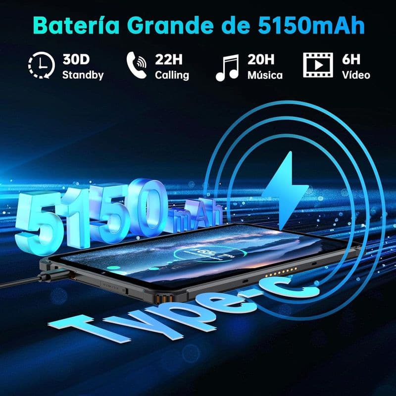Batería de Oukitel RT3 Pro NFC 8 4GB/128GB Naranja