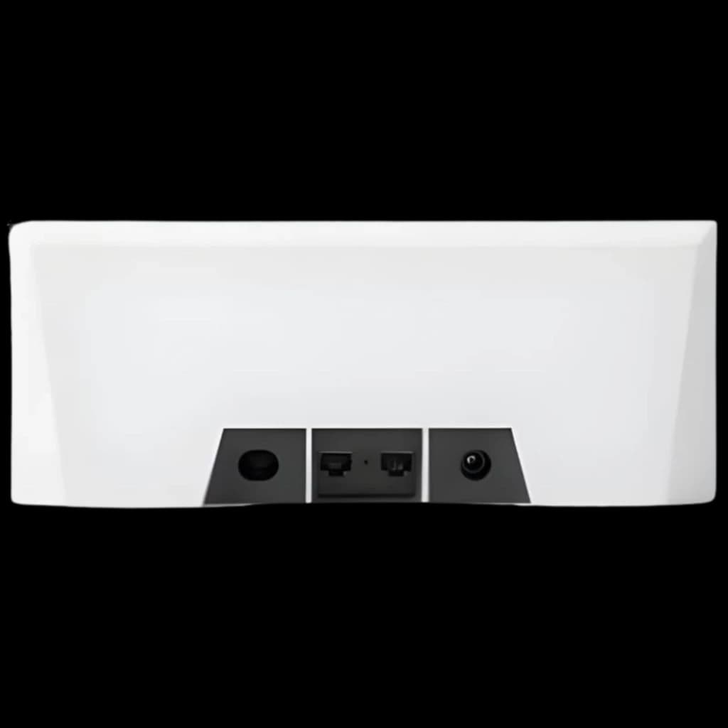 Roteador STARLINK Gen3 branco com traseira plana, portas Ethernet e energia visíveis, design minimalista para kit standard V4