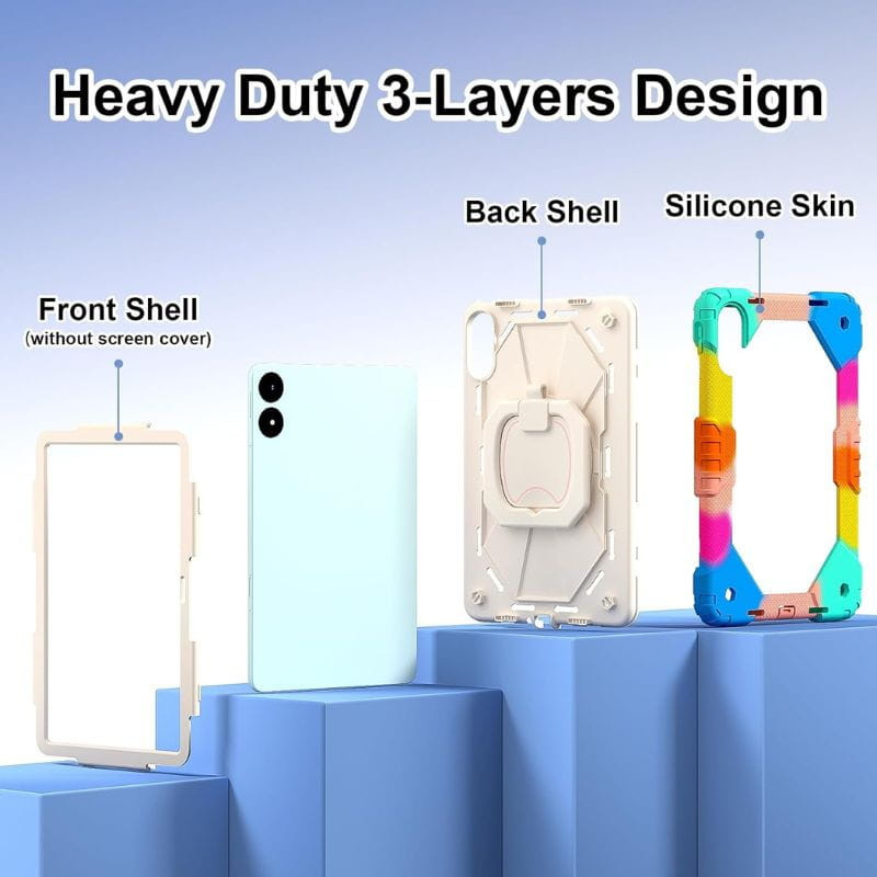Coque Xiaomi Redmi Pad 2 multicolore avec support pivotant pour enfants - Ítem3