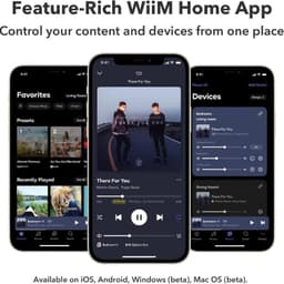 WiiM Ultra - Préamplificateur audio Gris foncé, vue de son application dédiée WiiM Home App