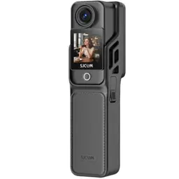 Caméra d action portable SJCAM C400 Noir compacte verticale, objectif grand angle, écran avant couleur pour prévisualisation, boîtier noir texturé