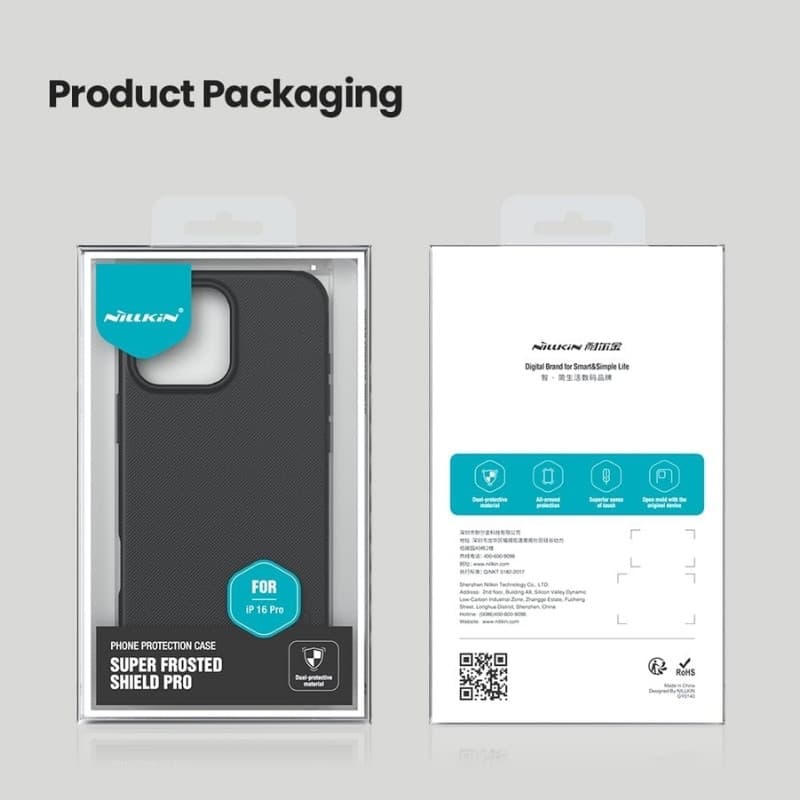 Nillkin Funda Super Frosted Shield Pro iPhone 16 Pro Max Negro Caja
