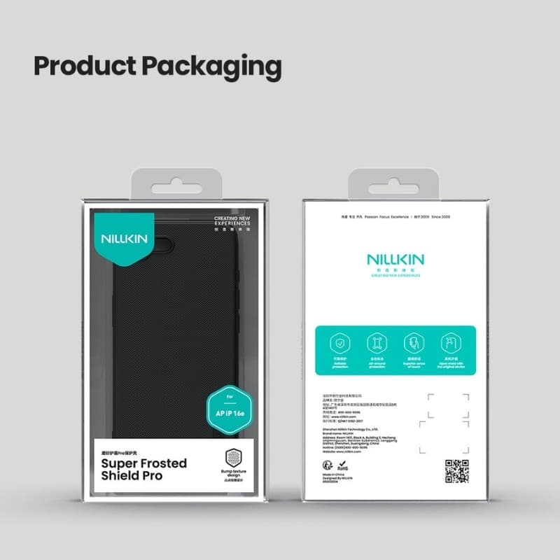 Nillkin Étui Super Frosted Shield Pro iPhone 16e Noir Boîte