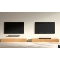 Xiaomi Soundbar Pro 2.0 ch, imagem colocada na parede e em um móvel