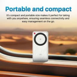 ZTE U30 Air 5G Wi-Fi doble banda – router compacto y portátil, acabado metálico plateado, lector NFC circular frontal, ideal para conectividad en movimiento