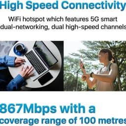 ZTE U30 Air 5G Wi‑Fi doble banda: hotspot portátil en color blanco, diseño compacto con LED frontal, velocidad hasta 867 Mbps y alcance de 100 m