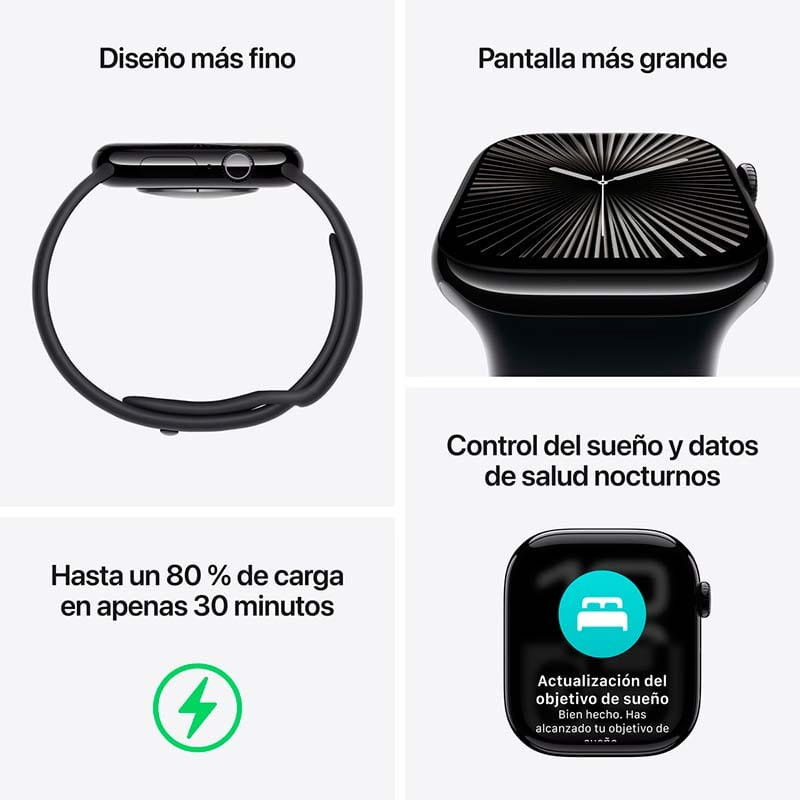 Apple Watch Series 10 46mm Negro con Correa Deportiva Negro - Estado Excelente - Ítem7