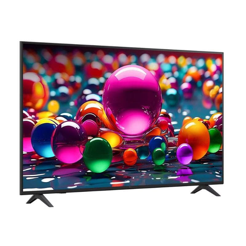 LG 75UA75006LA 75 pouces 4K Ultra HD LED Smart TV Wi-Fi affichant un oiseau tropical vif sur écran bord à bord, couleurs éclatantes et contraste profond