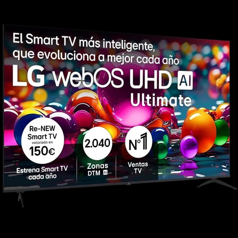 LG 86UA75006LA 86 pouces 4K Ultra HD LED avec webOS AI, écran large bord fin, couleurs vives et contraste élevé, idéal pour films et sport