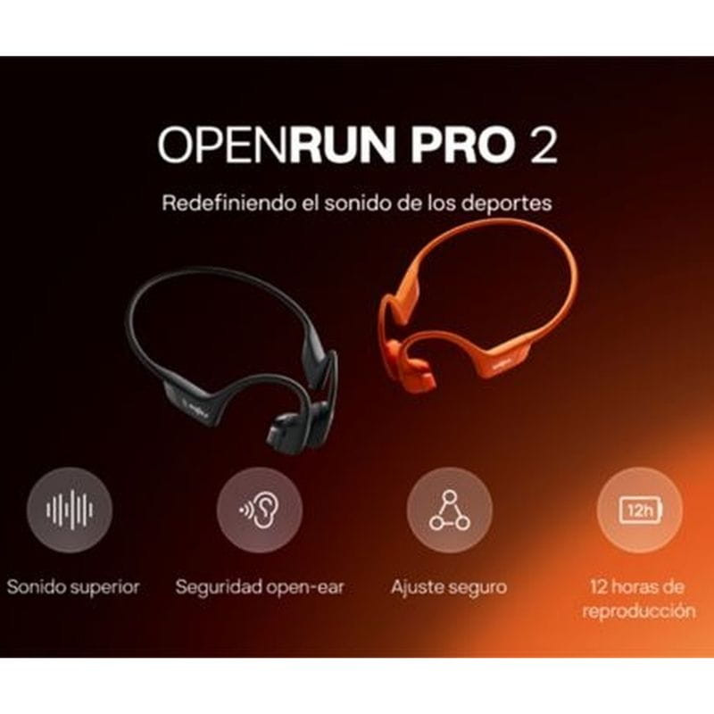 SHOKZ OpenRun Pro 2 Laranja - Auriculares sem fios Bluetooth - Item1
