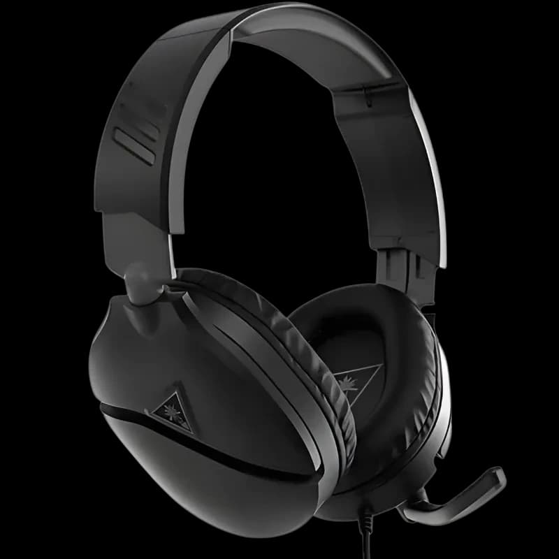 Auriculares gaming negros over-ear con micrófono abatible, diadema acolchada y cable. Diseño Turtle Beach Recon 70, compatibles con Xbox Series X|S y One.