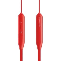 Oneplus Bullet Wireless Z3 SAMBA SUNSET - Écouteurs sans fil rouges avec boîtier de commande intégré, boutons volume + et -, câble souple assorti