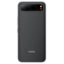 ZTE Nubia Air 5G 8GB/512GB Negro con tapa trasera mate, módulo triple de cámara horizontal con flash y logo nubia centrado en color blanco