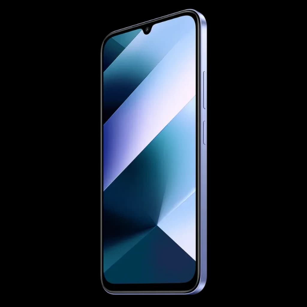 Xiaomi Poco C85 6 GB 128 GB lilás com tela notch em gota, bordas finas e laterais com botões de volume e energia, design moderno em acabamento metálico