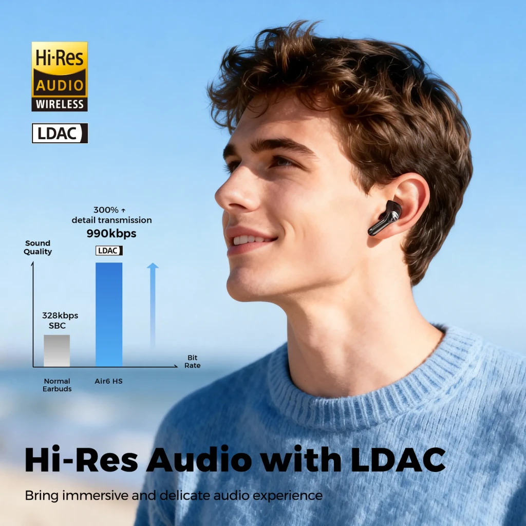 SoundPEATS Air6 HS Écouteurs Bluetooth Noir - Ítem4