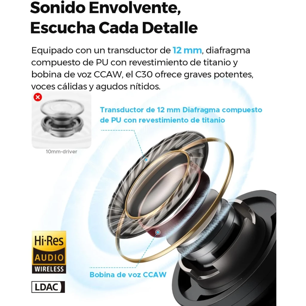 SoundPEATS C30 Auriculares Bluetooth Blanco - Ítem1