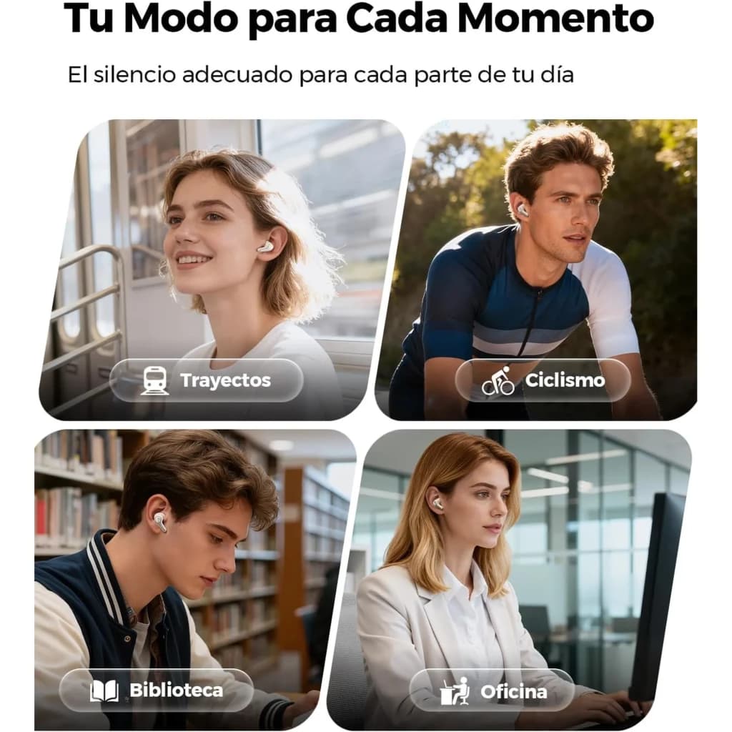 SoundPEATS C30 Auriculares Bluetooth Blanco con diseño intrauditivo, estuche compacto y puntas de silicona; ideales para trayectos, ciclismo, biblioteca y