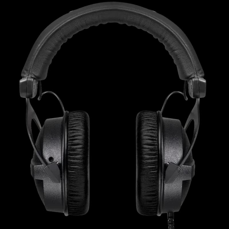 Beyerdynamic DT 770 M 80 Ω, auscultadores fechados de estúdio com arco acolchoado, conchas pretas grandes e cabo com fio para isolamento e monitorização