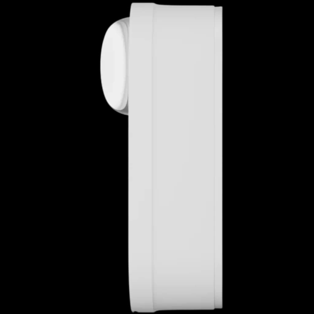 AQARA Smart Lock U200 Lite em perfil lateral: módulo branco cilíndrico e compacto, acabamento liso, design minimalista para fecho automático e uso noturno