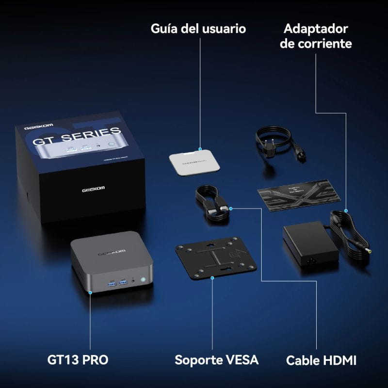 GEEKOM Mini IT13 Intel i7-13620H 32GB/1TB W11 Pro Gris - Ítem4