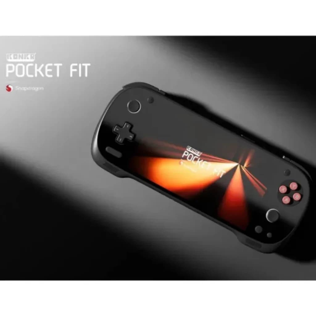 Ayaneo Konkr Pocket FIT Negro, consola portátil con pantalla amplia, botones A B X Y rosas, cruceta y joysticks duales, chip Snapdragon G3 Gen 3, 8GB/128GB