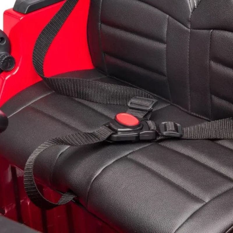Todoterreno 12V Rojo - Coche eléctrico para niños, imagen del cinturón de seguridad