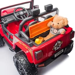 Todoterreno 12V Rojo - Coche eléctrico para niños, imagen con el maletero cargado