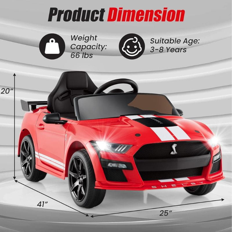 Ford Mustang Shelby GT 500 12V Rojo - Coche eléctrico para niños - Ítem7