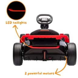 Audi GoKart 24V Rouge - Voiture électrique pour enfants, avec feux arrière à LED et 2 moteurs