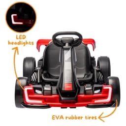Audi GoKart 24V Rouge - Voiture électrique pour enfants, avec feux avant à LED