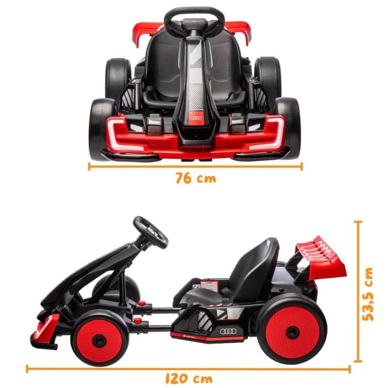 Audi GoKart 24V Rouge - Voiture électrique pour enfants, dimensions