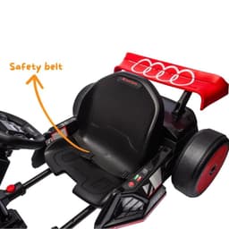 Audi GoKart 24V Rouge - Voiture électrique pour enfants, avec ceinture de sécurité