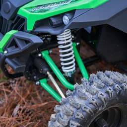 Buggy UTV Todo-o-Terreno 48V Verde - Carro elétrico para crianças, imagem da suspensão dianteira