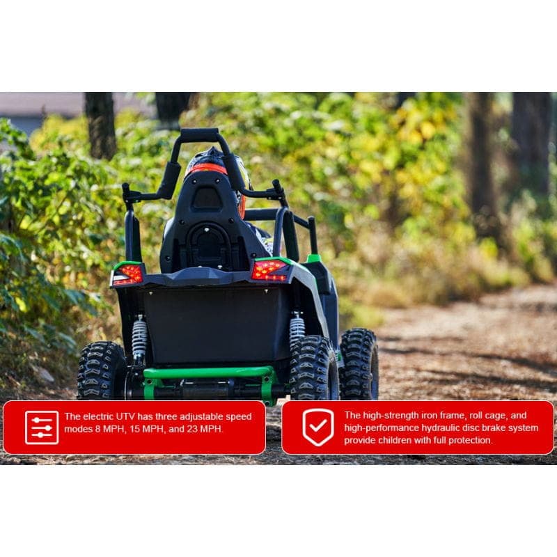 Buggy UTV Todo-o-Terreno 48V Verde - Carro elétrico para crianças, segurança
