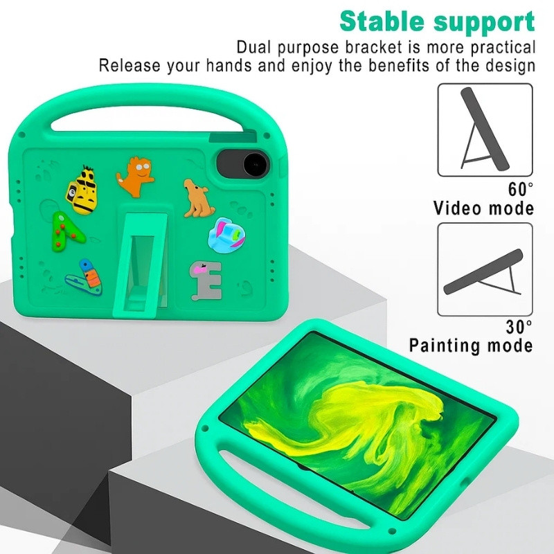 Funda antigolpes letras dibujos animados para niños con correa Xiaomi Redmi Pad 2 Azul - Ítem2