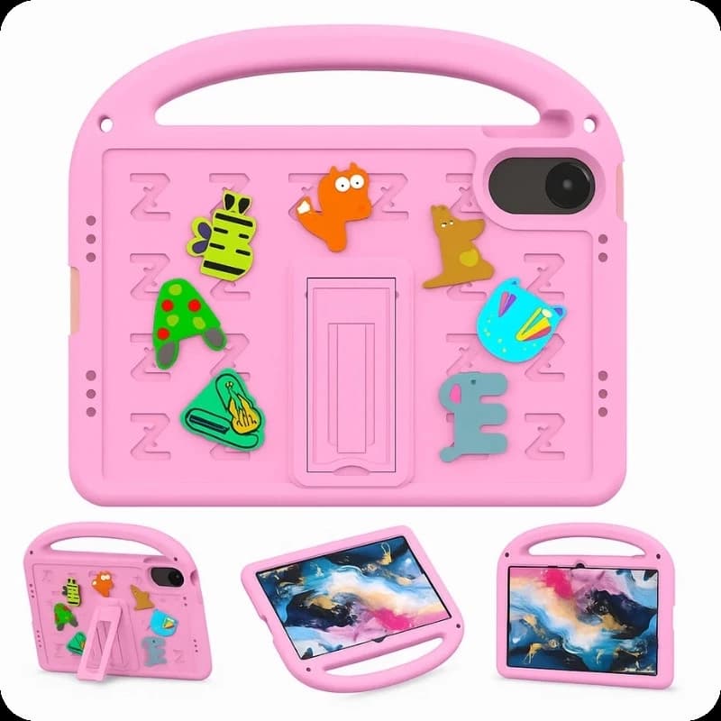 Funda antigolpes dibujos animados para niños con correa Xiaomi Redmi Pad SE 11 Rosa