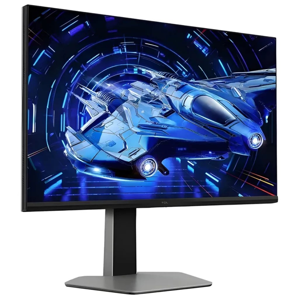 TCL 25G64 27 pulgadas QD‑Mini LED 180 Hz FreeSync, biseles ultrafinos, panel plano vibrante, soporte metálico ajustable en color plata - Ítem1