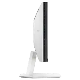 Perfil lateral del monitor TCL 24G54 MiniLED 23.8 pulgadas, carcasa blanca, bisel delgado y soporte estable; diseño delgado con ventilación trasera vertical