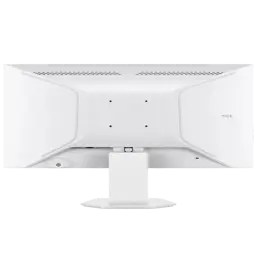 Parte trasera del monitor TCL 24G54 en color blanco, soporte central ajustable, ventilación superior y montaje VESA visible con orificios alineados