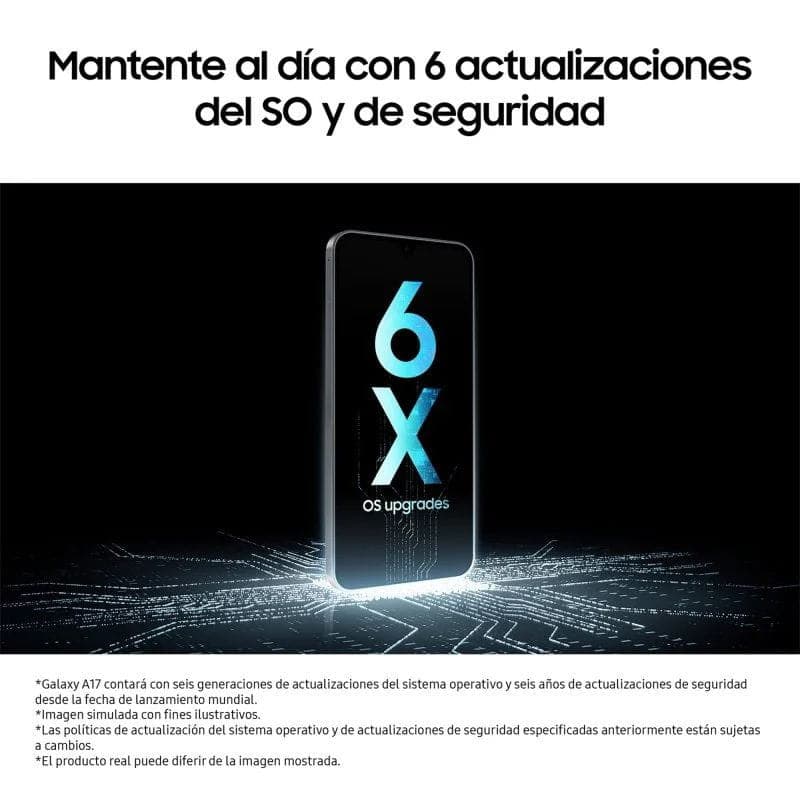 Samsung Galaxy A17 4G 4GB/128GB Negro , características de las actualizaciones del sistema operativo