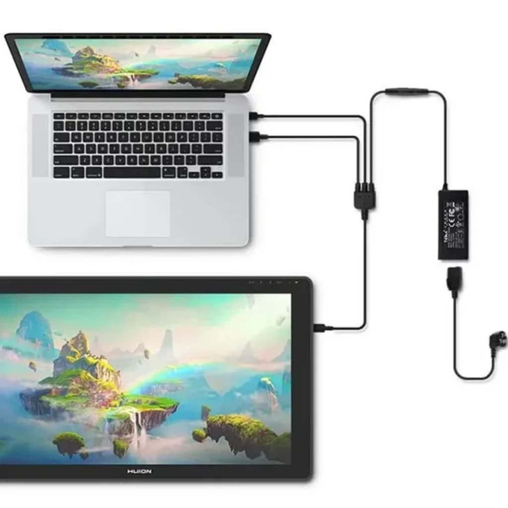 Huion Kamvas 22 Plus GS2202 avec écran 21,5 Full HD, stylet sans pile, connexion USB‑C/HDMI au laptop, affichage vif et large espace de travail