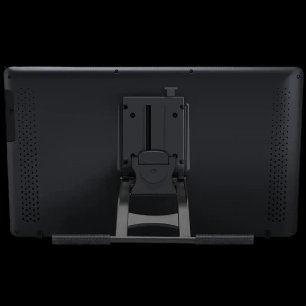 Dos de l’écran Huion Kamvas 22 Plus 21,5 pouces Full HD avec support métallique réglable et aérations latérales pour une meilleure dissipation thermique