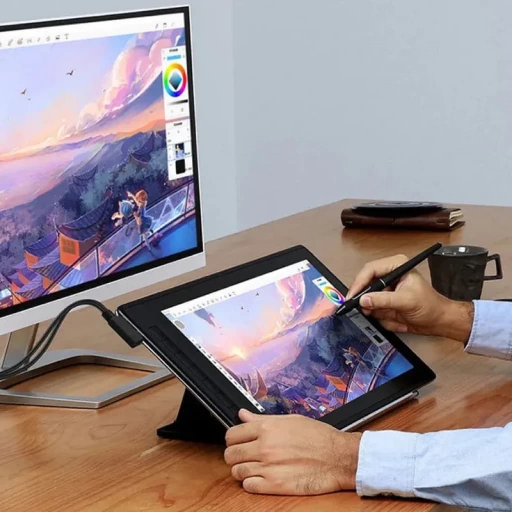 Huion Kamvas Pro 16 GT1602 avec stylet: écran 15,8 pouces 2,5K, 186 ppp, support inclinable, connectée à un moniteur, idéale pour dessin numérique