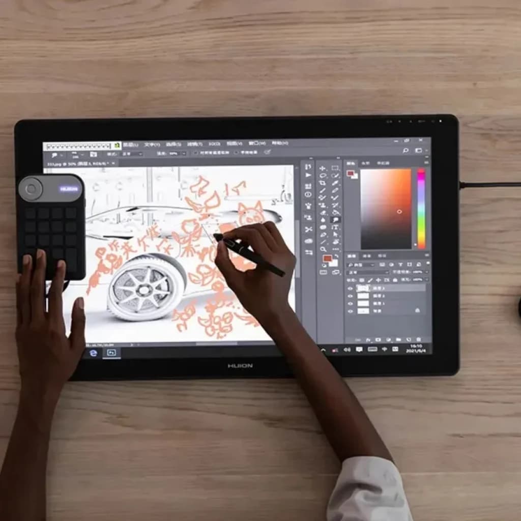 Huion Kamvas 24 Plus GS2402 tablette graphique 23,8 pouces 2,5K écran large mat, couleurs 16,7 M, stylet précis et télécommande à molette