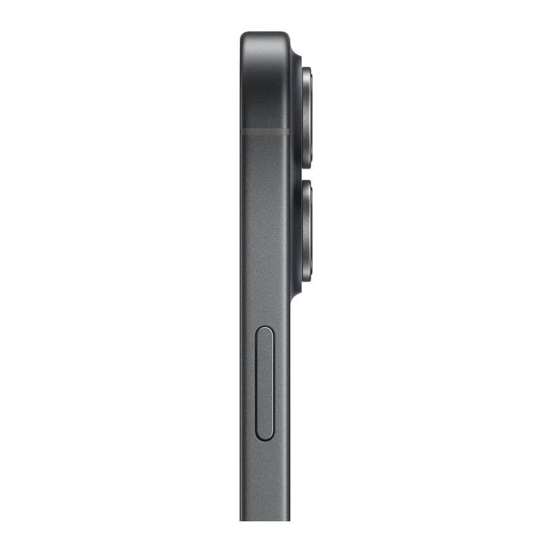 iPhone 17 256 Go Noir – tranche latérale fine en aluminium sombre, bouton volume et double module photo proéminent, design épuré version internationale
