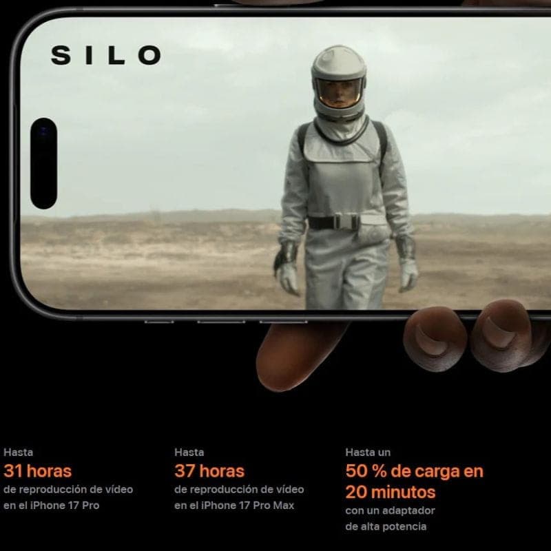 iPhone 17 Pro 256 Go Argent, caractéristiques de la batterie