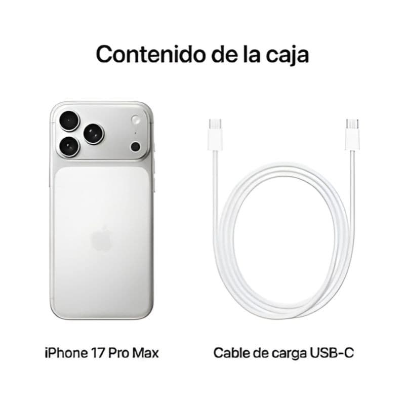 Contenido de iPhone 17 Pro Max Plata